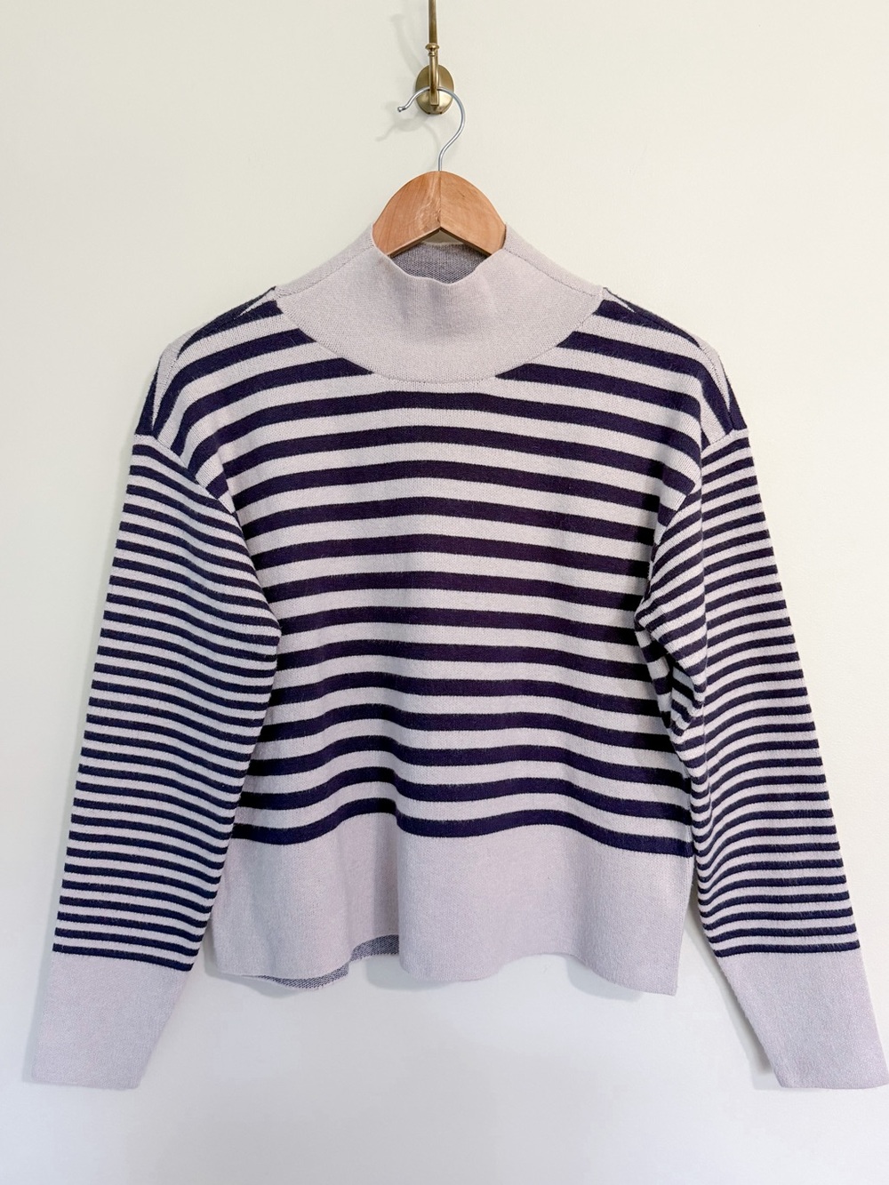 Anthropologie Maeve Stripe Mock Neck Sweater